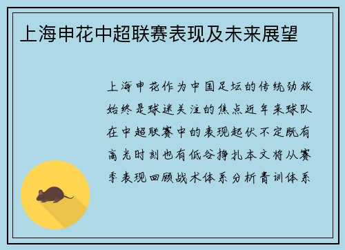 上海申花中超联赛表现及未来展望